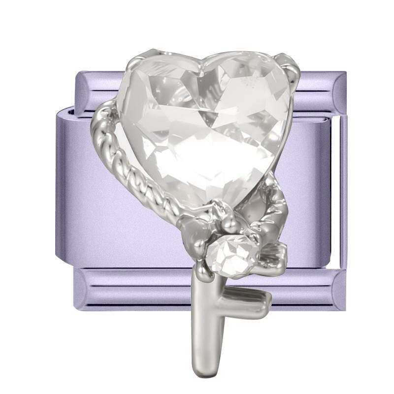 Y2K Purple Series Bow Candy Heart Flower Shiny Italian Charm Links Fit 9MM Stainless Steel Bracelet Girls' DIY Making Jewelry
