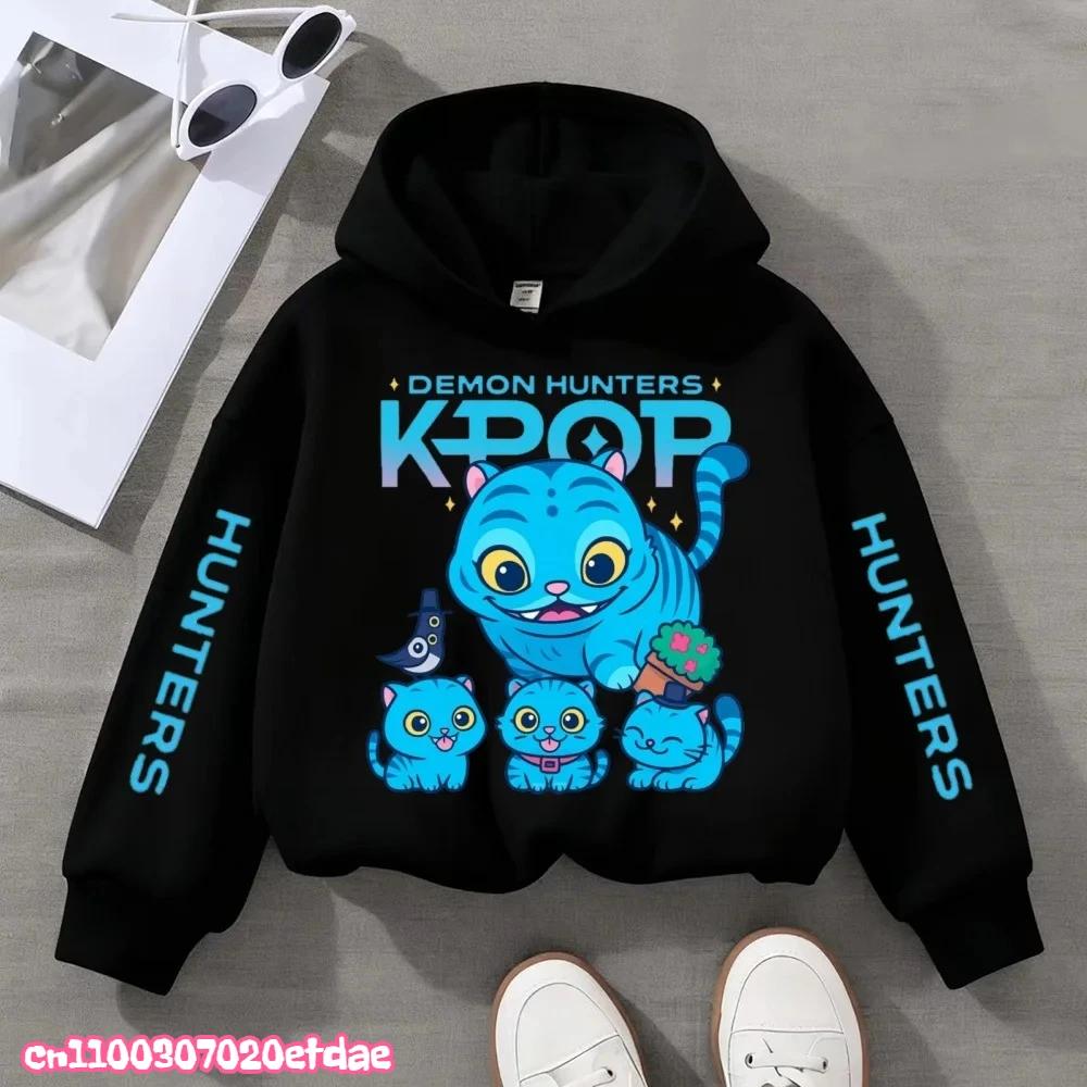 2025 Anime K-Pop Girl Witch Hunter Hoodie Harajuku Hip Hoodie Boy Kids Letter Print Sportswear Fashion