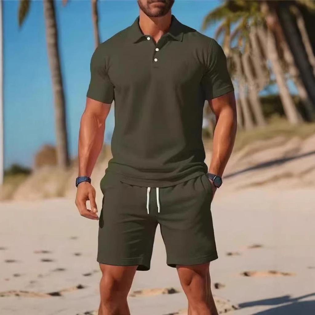 Europäisch-Amerikanisches Polo- und Shorts-Set für Herren - Lässige, vielseitige Sommerkleidung