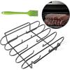 Spareribs Holder Grill, Stainless Steel Roasting and Rib Holder for 4 Ribs, Suitable for Gas Grills and Charcoal Grills