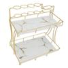 Countertop Storage Rack Double Layer Waterproof Counter   Shelf with Electric Toothbrush Holder for Bathroom