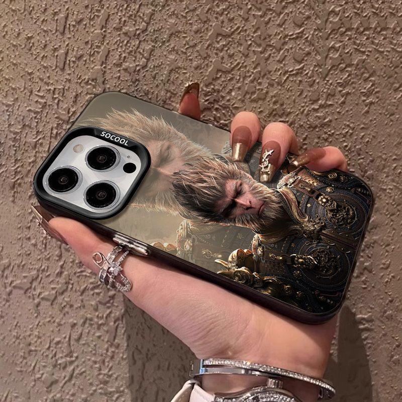Silicone Phone Case for Apple 15 ProMax- Black Myth Wukong Monkey King iPhone Cover on 15/15promax/15plus/15pro/14/13/12/11/Xs/XR