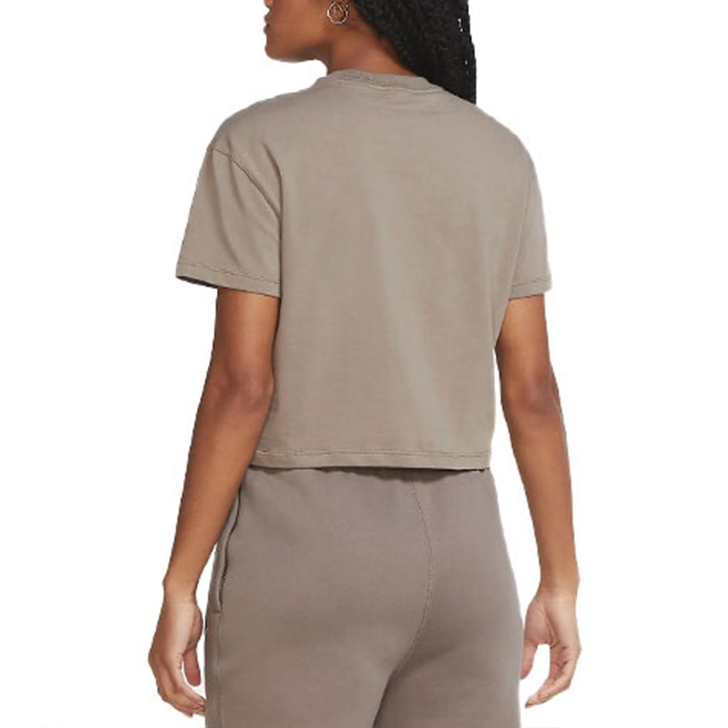 Nike T Shirts Women's Olive Gray Crew Neck Moderate DA0324-081