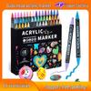 Dual-Tip Stackable Acrylic Markers - Quick-Drying Christmas Greeting Card Pens