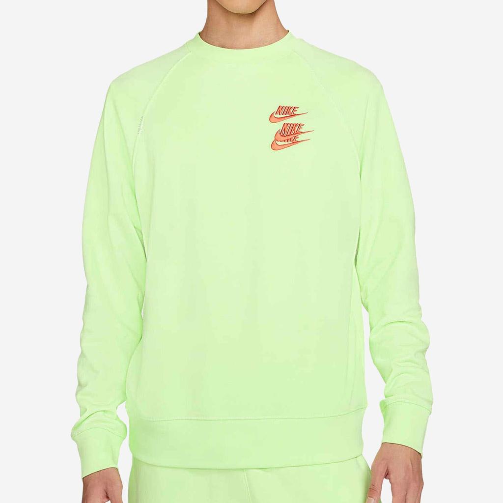 Nike Sweatshirts Men's Green Crew Neck Moderate Regular DD0883-383