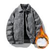 Jacket Men's Spring and Autumn New American Trend Retro PU Leather Jacket Fleece Lapel Jacket