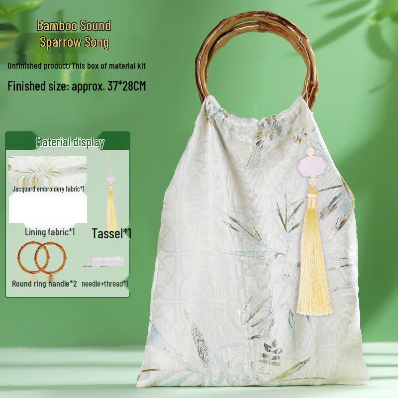 Bamboo Knot DIY Bag Kit - New Chinese Style Cotton Cheongsam Bag for Team Building & Salon Activities