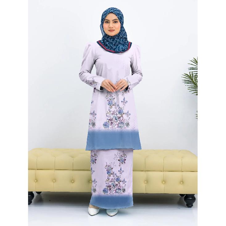 

Синий тропический фруктовый принт модный длинный градиент современный женский повседневный мусульманский костюм куранг паханг удобный женский костюм из двух частей 3XL зелёный