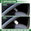 TWENTY Car Universal Tire Valve Stem Caps Valve Stem Covers 12mm Plastic White