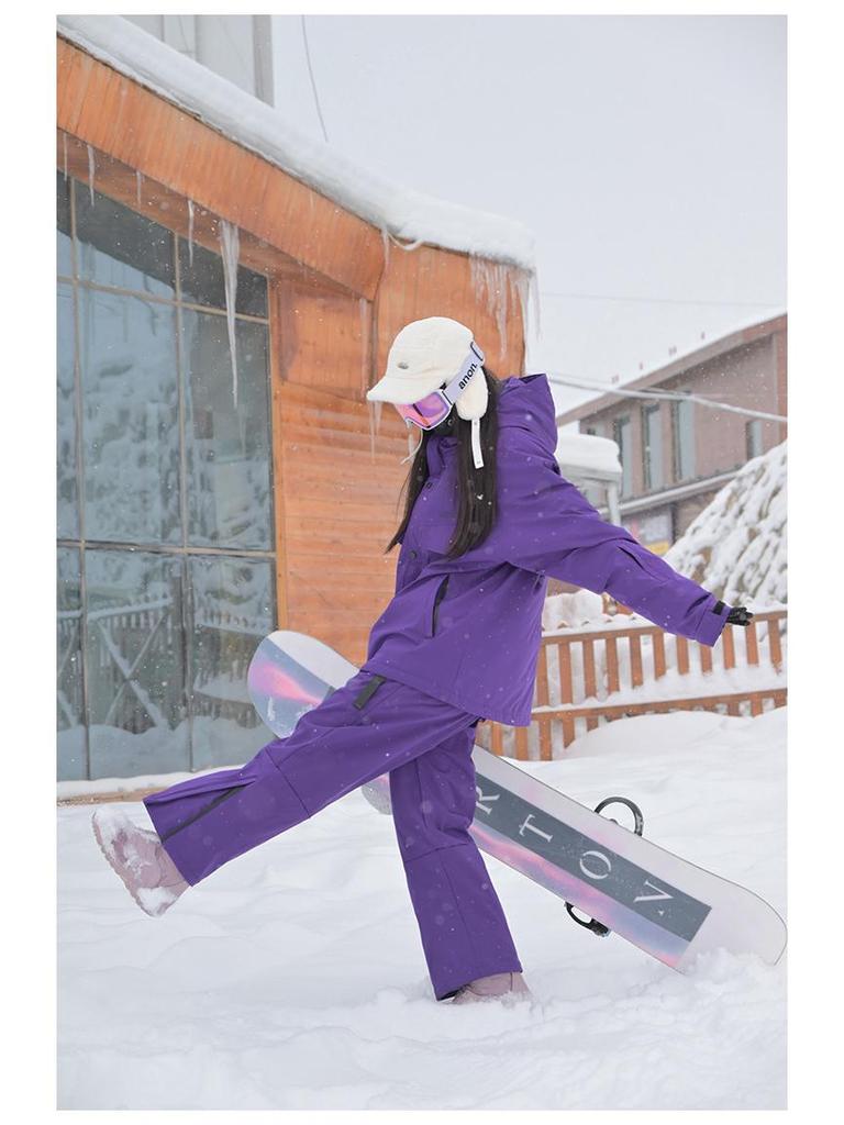 Unisex Windproof Waterproof Insulated Ski Jacket with Hood