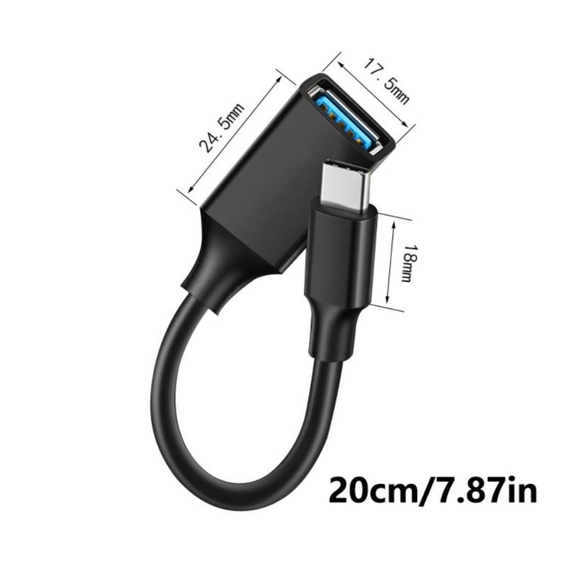 Portable Type C Male to USB3.0 Female Converter USB to Type C Adapter with OTG Functionality for Smartphones and Tablets