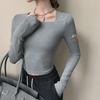 New Spring & Autumn Slim Fit Niche Design Sexy Elastic Short T-Shirt for Women
