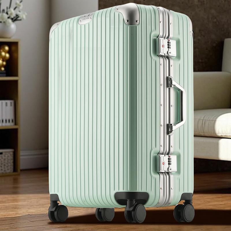 Quiet Spinner Wheels Aluminum Frame Luggage for Women Men - Durable Large Capacity Suitcase with Combination Lock