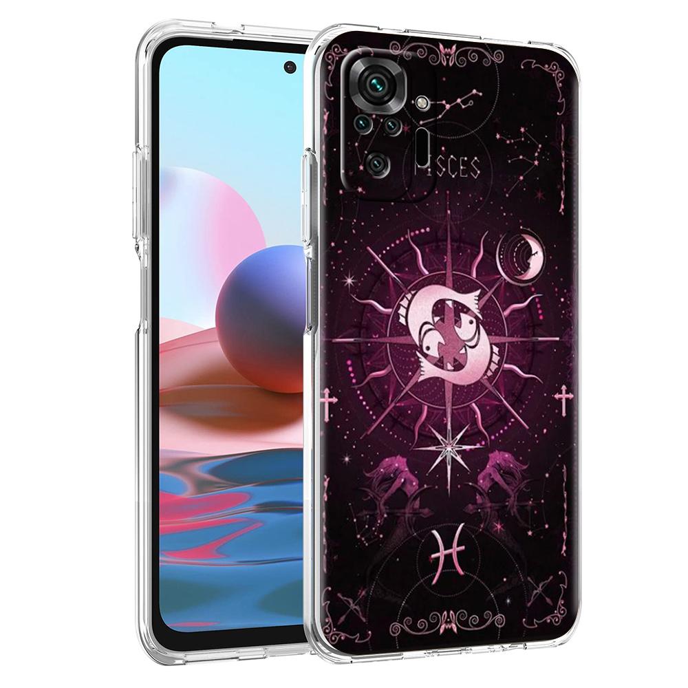 Transparent Phone Case for Redmi 14C 13C 10C 10 9 Note 13 12 11 K50 K40 Plus Pro 4G 5G Soft TPU Cover Constellation Pattern Bags