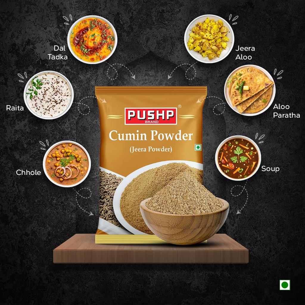 Pushp Jeera Powder Pure Natural Ground Cumin Rich Aroma For Authentic Indian Cooking Daily Meals Versatile Spice 200g (Pack of 2)Pack Of 2