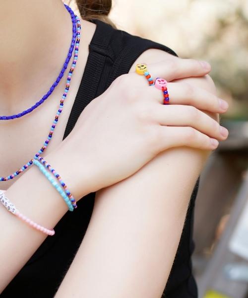 Bonbeau Kitsch Smile Two-Tone Beads Ring 5 Colors