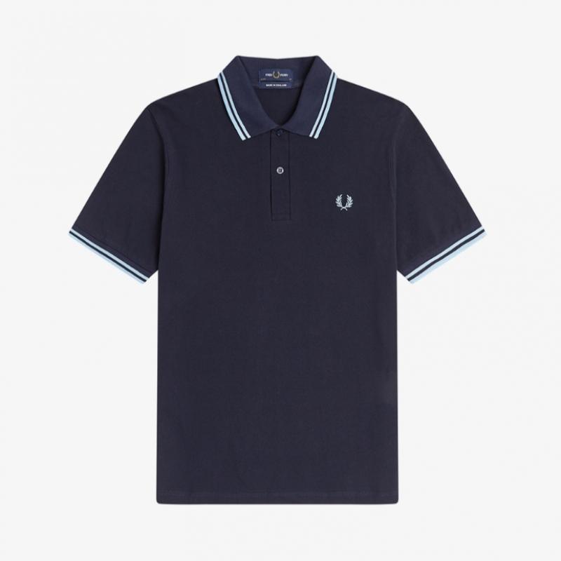 Fred Perry Twin Tip Fred Perry Shirt Navy Ice Afpm2430012 795