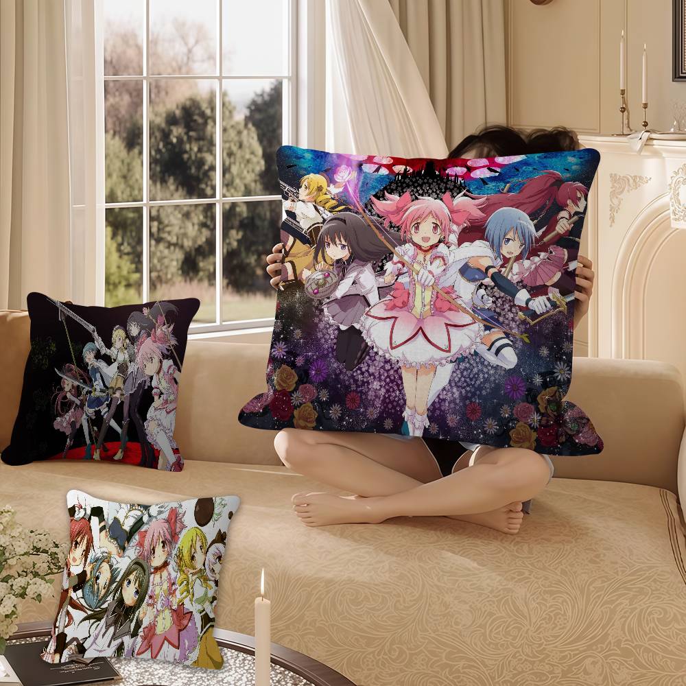Anime Puella Magi Madoka Magica Cushion Cover Car Throw Pillow Case For Sofa Car Christmas Gift
