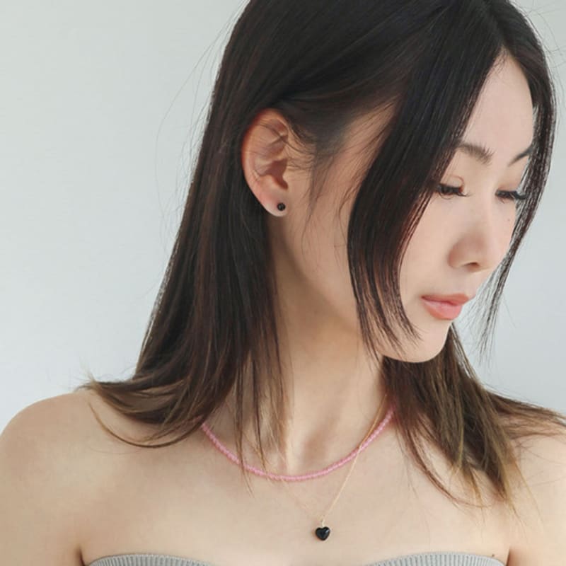 modernlike 14k gold onyx black earrings