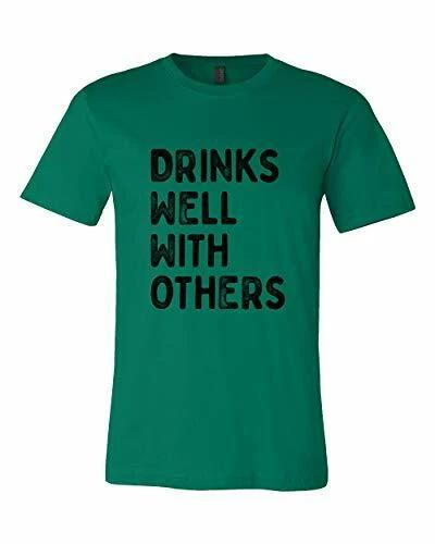 Funny St. Patrick s Day Drinks Well with Others Adult Short Sleeve Jersey Tee S