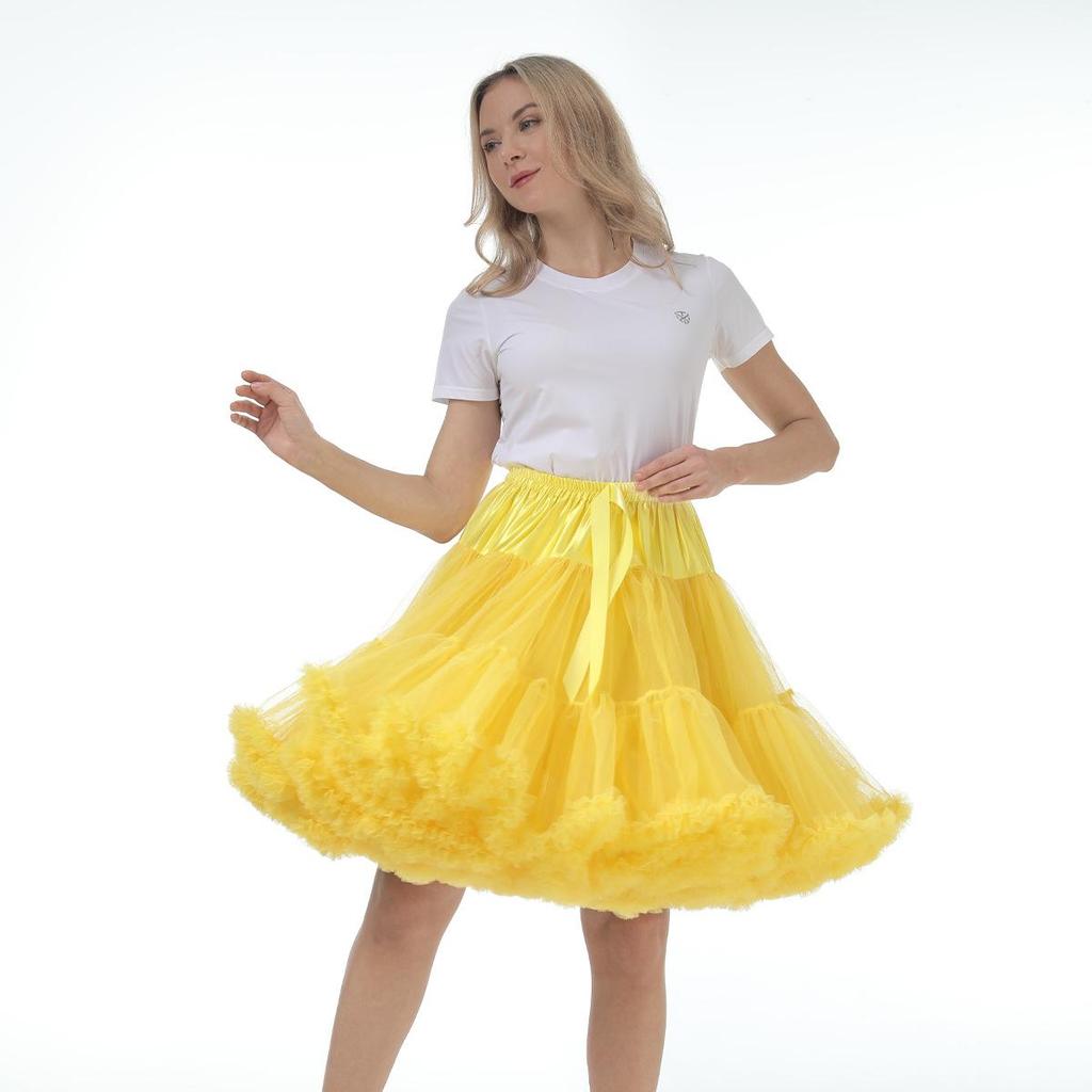 Adult Lolita Super Puffy Hexagonal Mesh Skirt Petticoat for Cosplay Dance