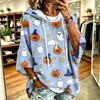 Women's Hoodie with Halloween Print, Loose Fit Casual Pullover Top