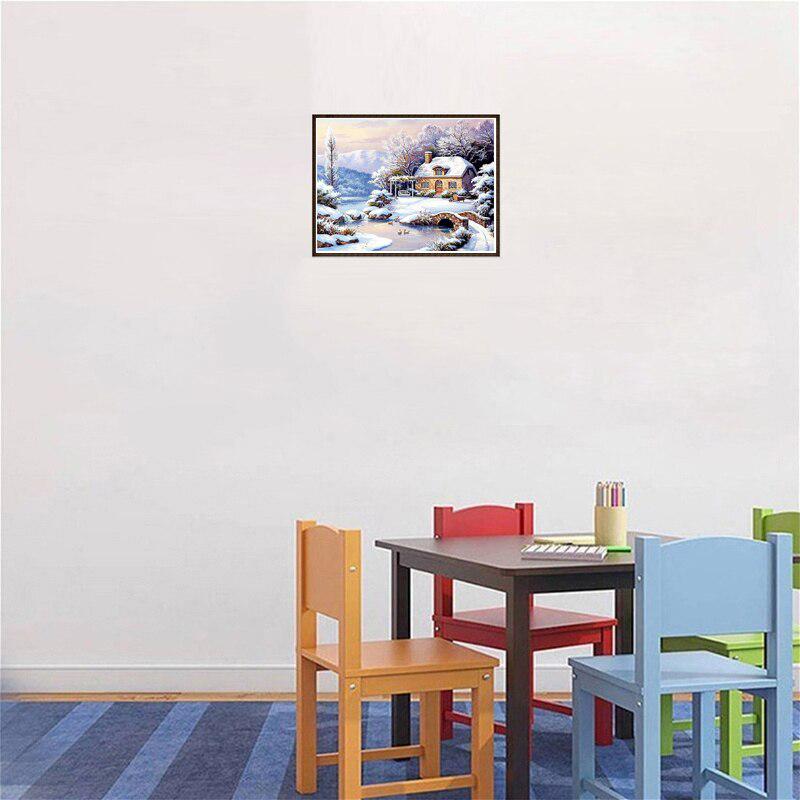 5D Diamond Painting Snow Scenery Full Round Drill Mosaic Diamond Embroidery