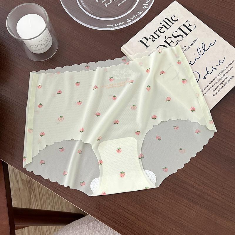 

Женские бесшовные трусики Ice Silk, ультратонкое летнее нижнее белье, бикини, трусики, трусики, трусики, нижнее белье XL зелёный