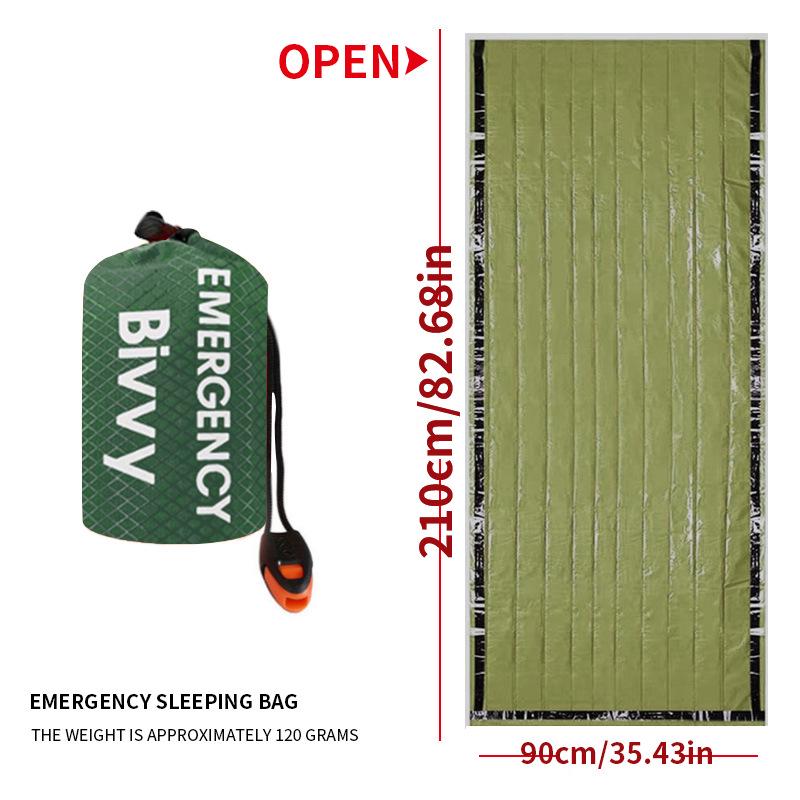 Portable Outdoor Survival Sleeping Bag and First Aid Blanket for Camping and Hiking