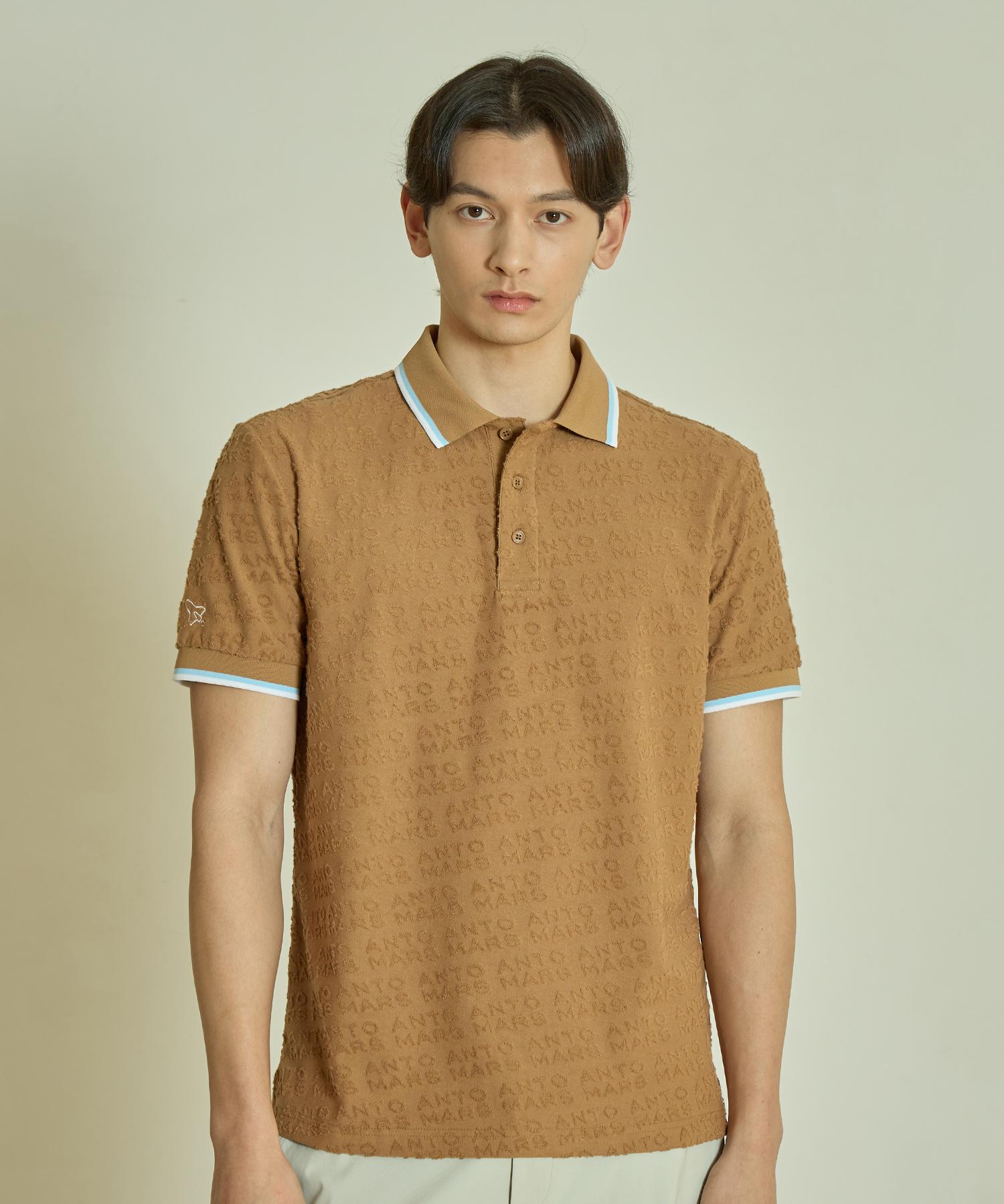 Antomas Terry Logo Jacquard Polo Men S - Camel S