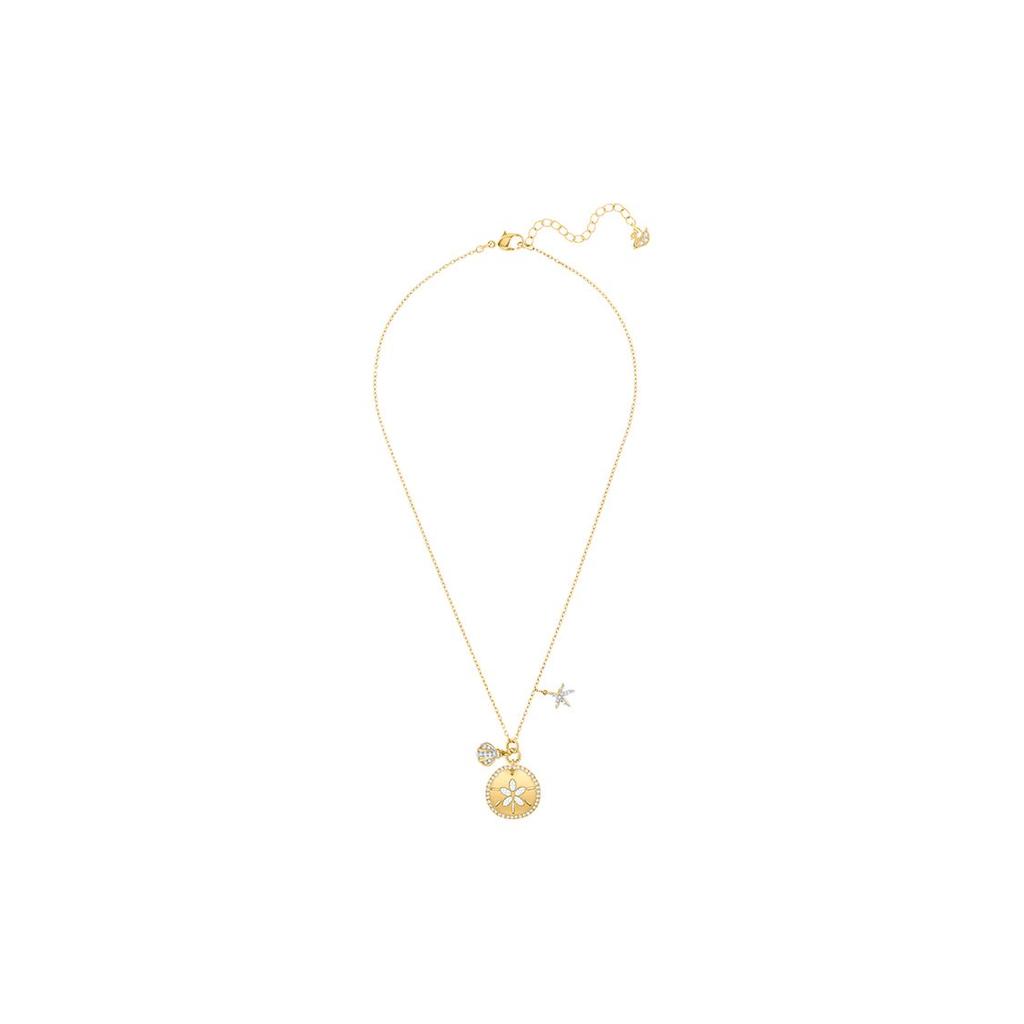 Swarovski Ocean Sand Dollar Gold Plated Necklace Women Necklace 5462580
