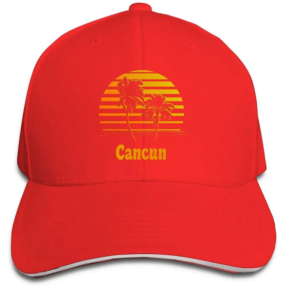 Cancun Mexico Sunset Palm Beach Unisex Baseball Cap Adjustable Hat Sandwich Cap Hip Hop Hats Trucker Dad Hats