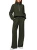 Women's 2 Piece Outfits Half Zip Sweatshirt Wide Leg Sweatpants Casual Lounge Set