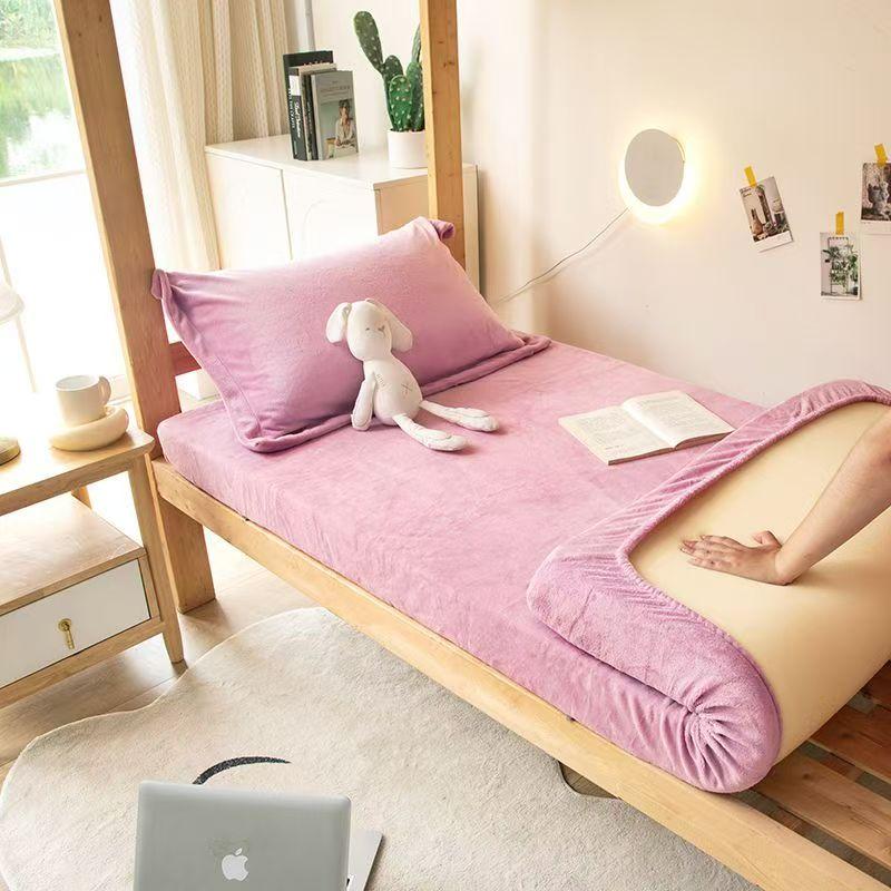 Winter Plüsch Warmer Matratzenbezug Bett Spannbettlaken Gepolsterter Matratzenbezug Samtweich Bettlaken Pad Schutz Mehrere Größen