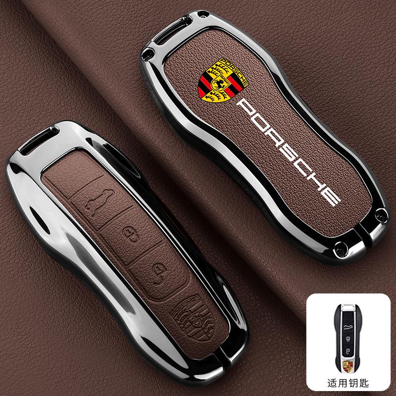 AABM1 Leather Car Smart Remote Key Case Shell Fob Cover For Porsche Panamera Carman Macan Bobst Cayenne 911 970 981 991 Accessories