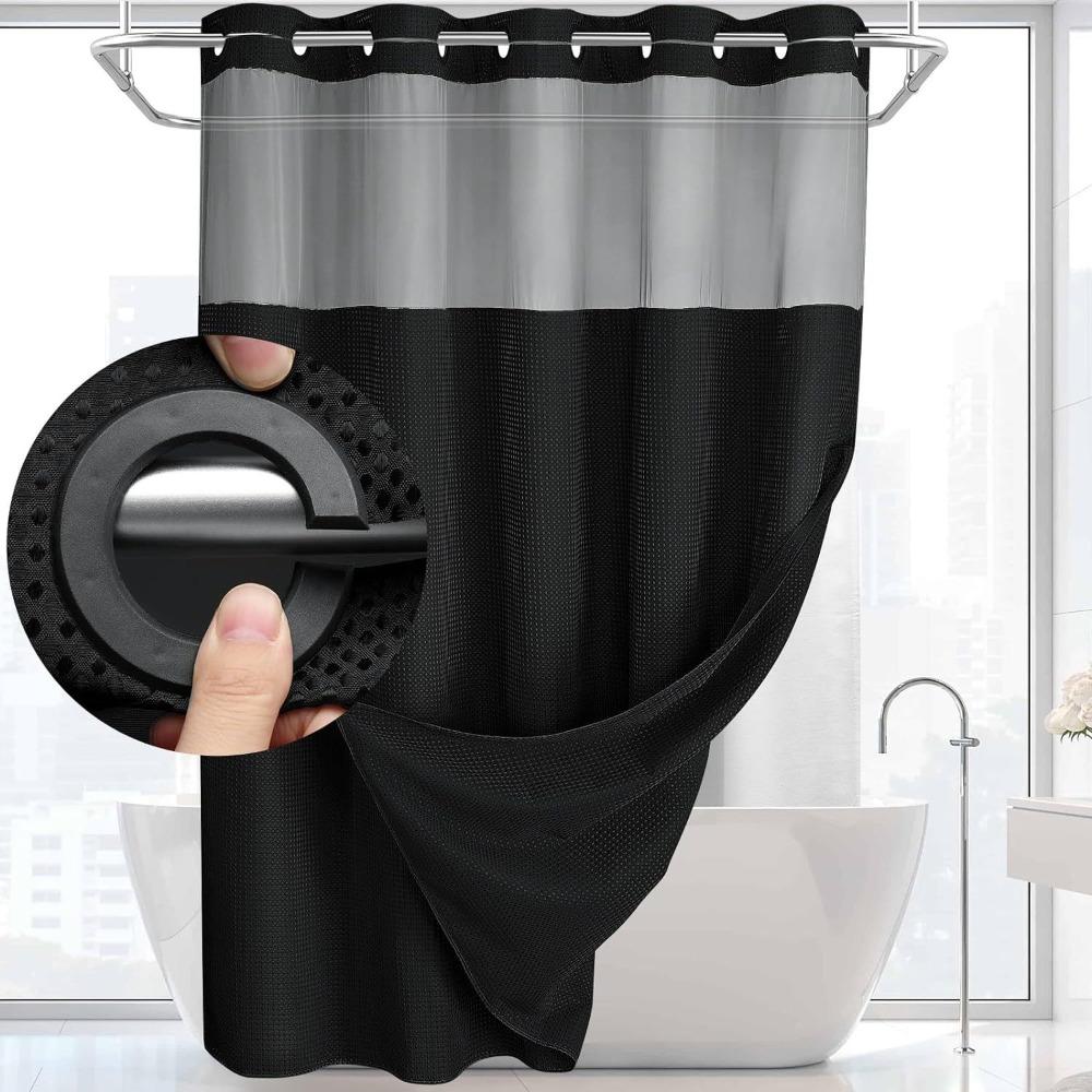 Waterproof Waffle Shower Curtain Double-layer Window Curtain Simple Kitchen Door Curtain Household