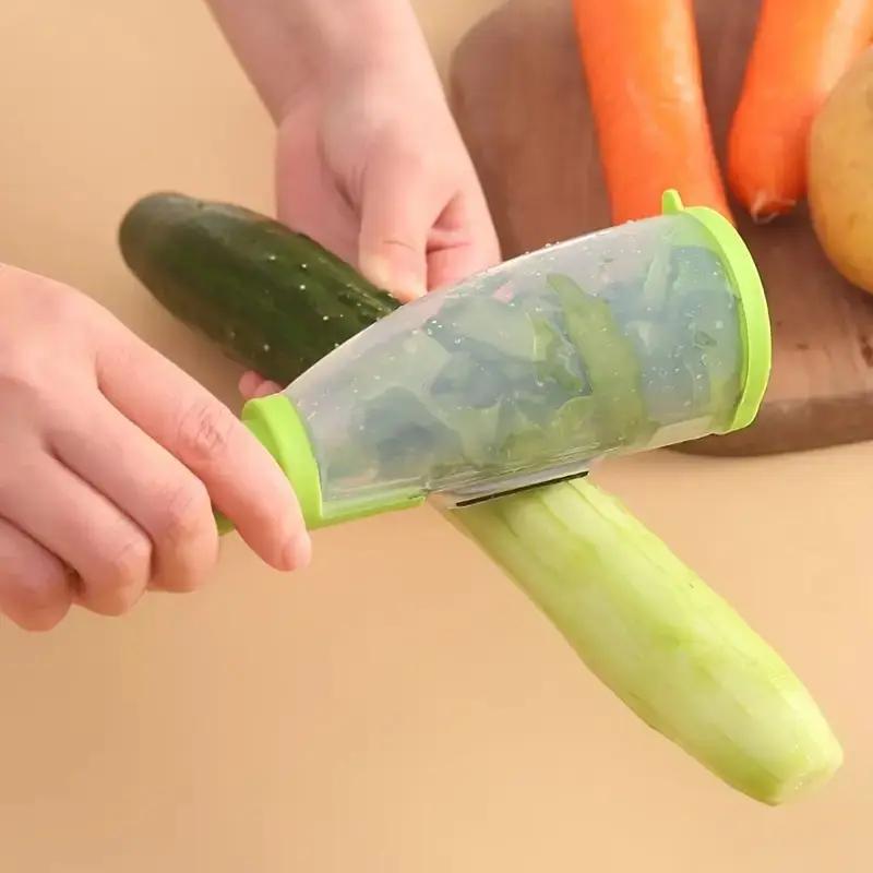 Multifunktionell Förvaring i Rostfritt Stål Grönsaks- och Fruktskalare Planhyvel Loofahskalare Hushålls Fruktskalare Skalare