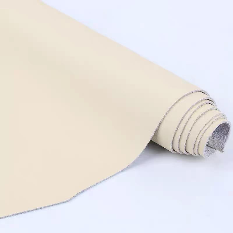 Thin cowhide material, beige, whole genuine leather, bedside sofa, soft bag, car door panel, gear lever cover, fine grain soft c