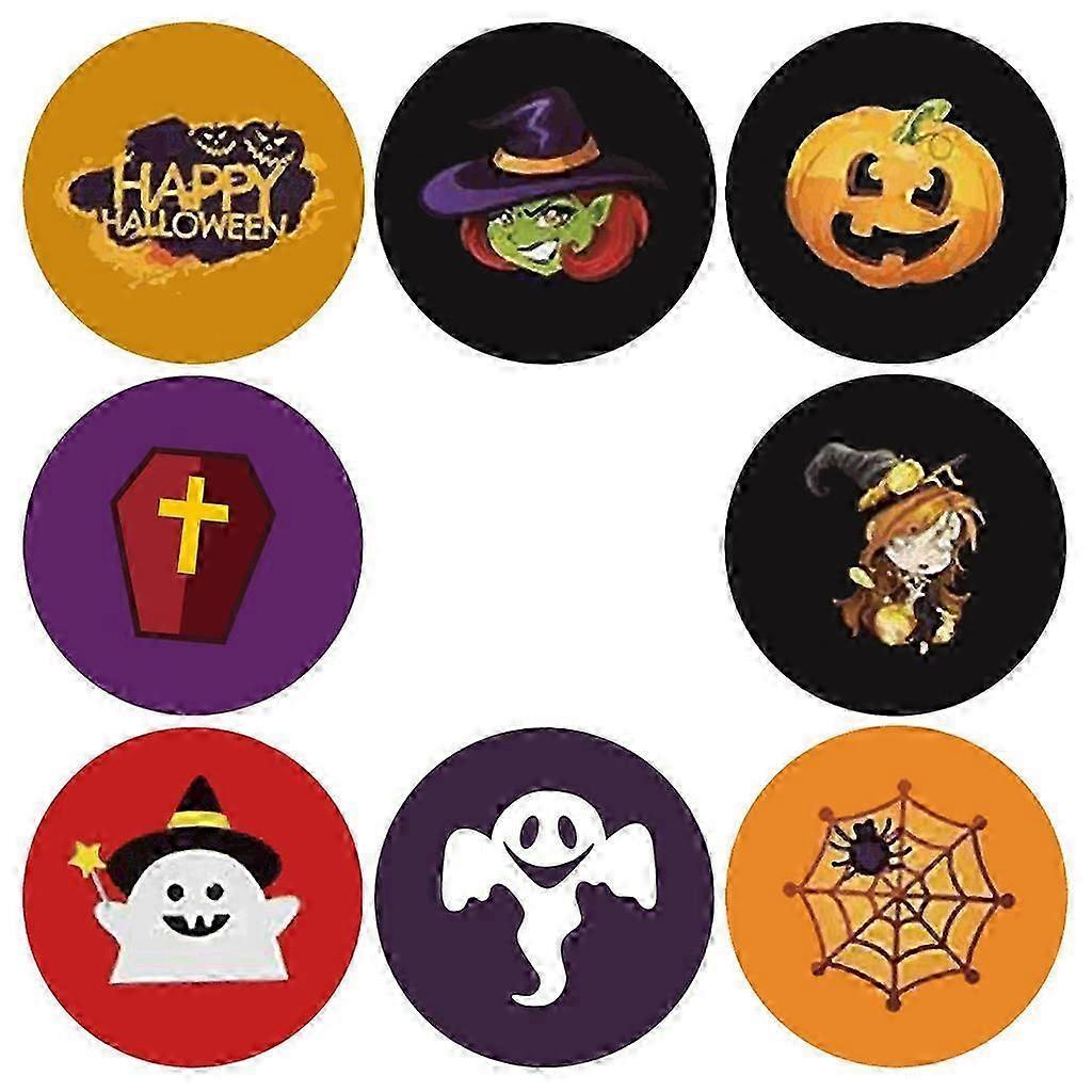 500pcs/roll Happy Halloween Stickers Labels 8 Designs Pumpkin Ghost Decorative