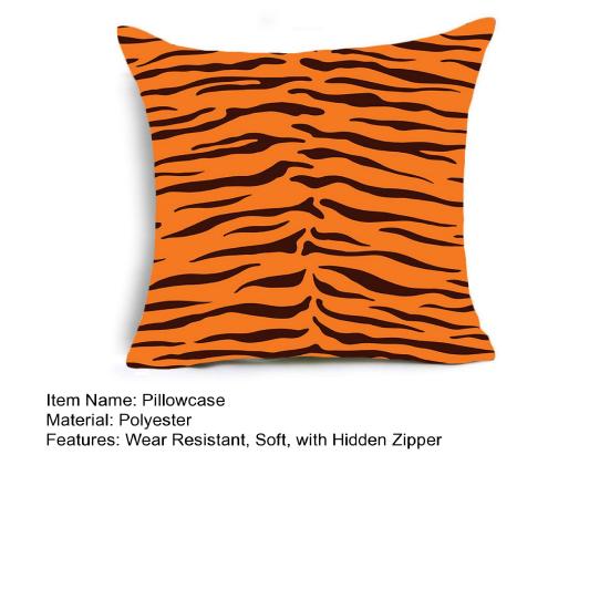 Throw Pillowcase Printed Cushion Cover with Hidden Zipper Wear Resistant Easy Maintenance Decorative Pillowslip