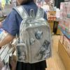 New Large Capacity PU Students DIY Anime Badge Ulzzang Ita Bags Y2K Aesthetic Women Backpacks Individuality Mochilas Para Mujer