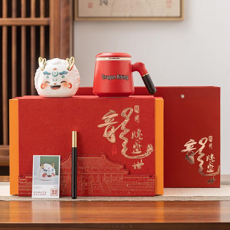 Auspicious Dragon Year Ceramic Tea Tray Set