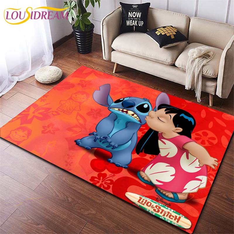 Anime Stitch 3D-Druck Teppich für Küche Fußmatte Schlafzimmer Teppiche für Wohnzimmer Waschküche Badezimmer Rutschfeste Bodenmatte