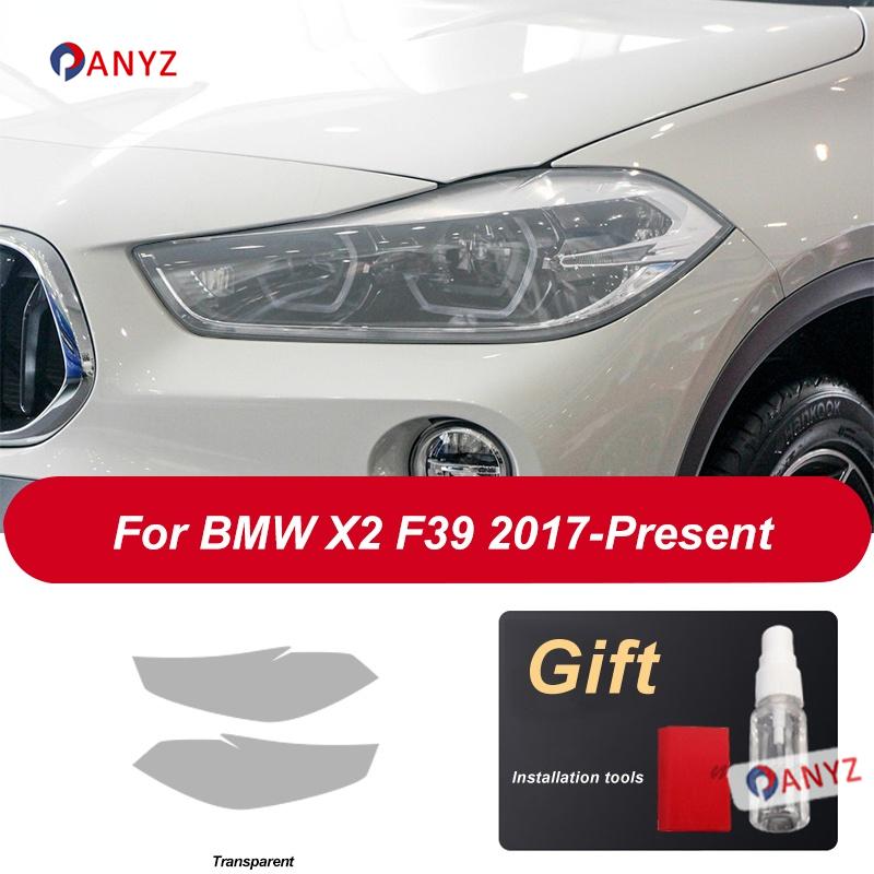 2 Pcs Car Headlight Protective Film Headlamp Transparent Black TPU Sticker Repair For BMW X2 F39 2017-Present Accessories