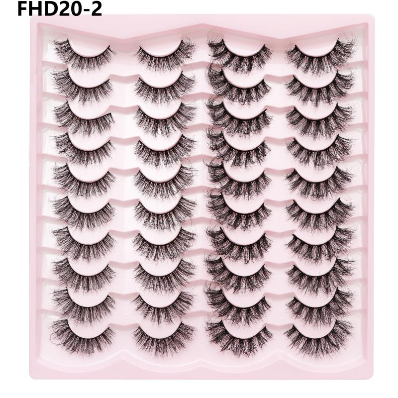 20 Pairs Faux Mink Lashes 3D Fluffy Natural Lashes Makeup False Eyelashes Russian Strip Lashes Eyelash Extension