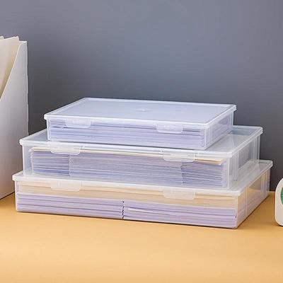Kapaklı Çok Fonksiyonlu Plastik A4 Masaüstü Saklama Kutusu