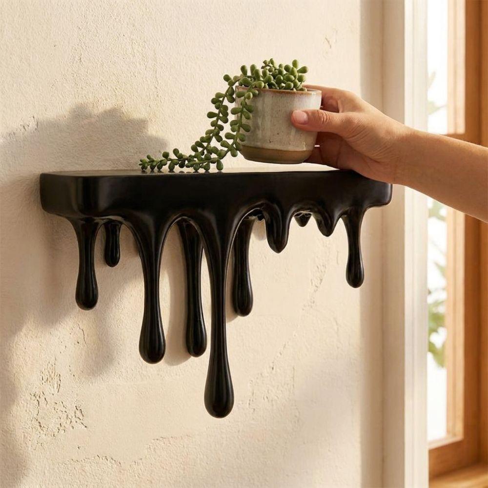 3D Printed Melting Wall Shelf Plastic Wall Storage Rack Drip Floating Shelf  Living Room