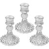 Suporturi Elegante pentru Lumânări din Sticlă, Suporturi Decorative din Cristal pentru Lumânări, Set de 3 buc. pentru Decorarea Nunților, Festivalurilor, Petrecerilor.