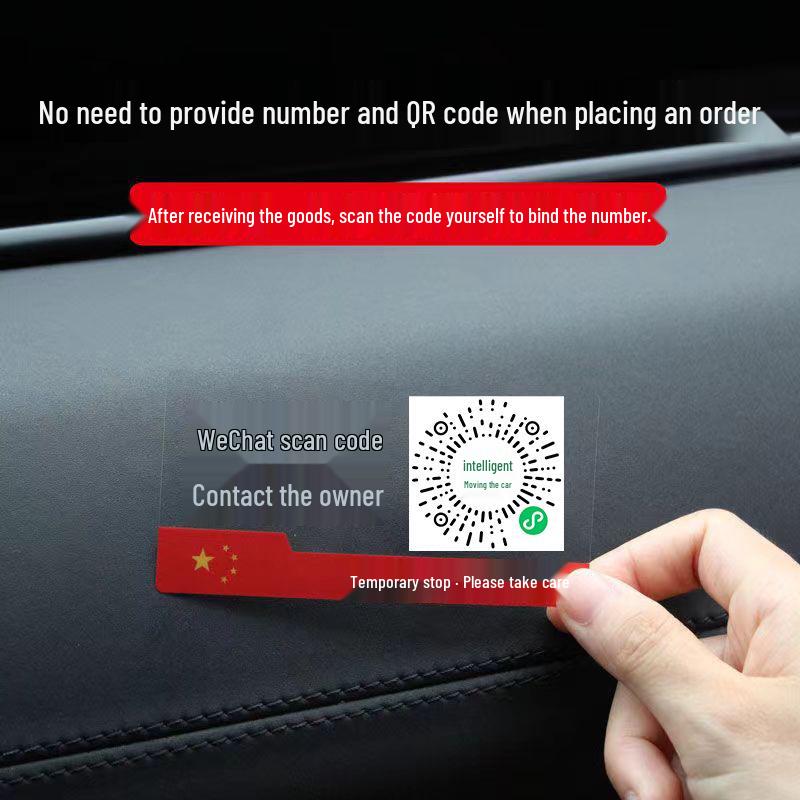 Car Parking Contact Information Plate - Temporary Number Sticker for Glass