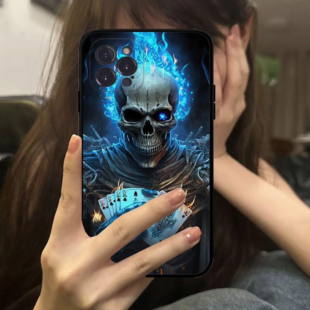 Grim Reaper Skull Skeleton Phone Case For IPhone 16 15 14 11 12 13 Mini Pro XS Max Cover 6 7 8 Plus X Funda Shell